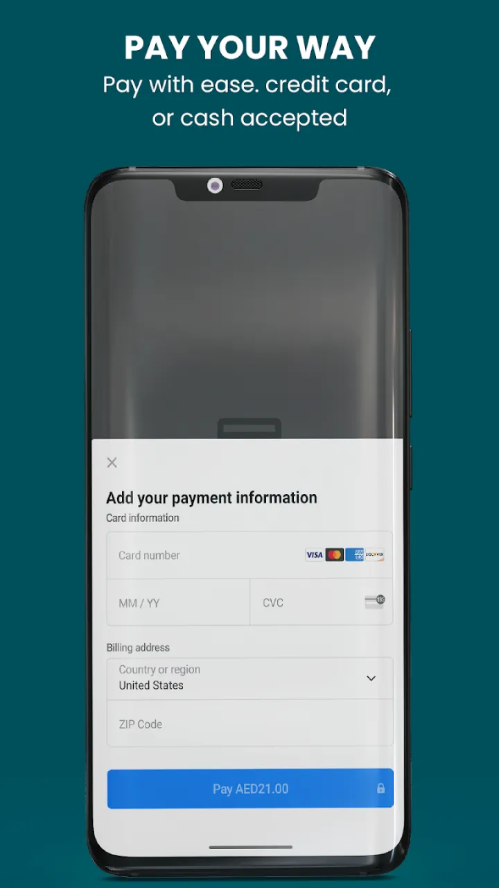 Card payment sheet at checkout asking for card details and showing the amount to pay.